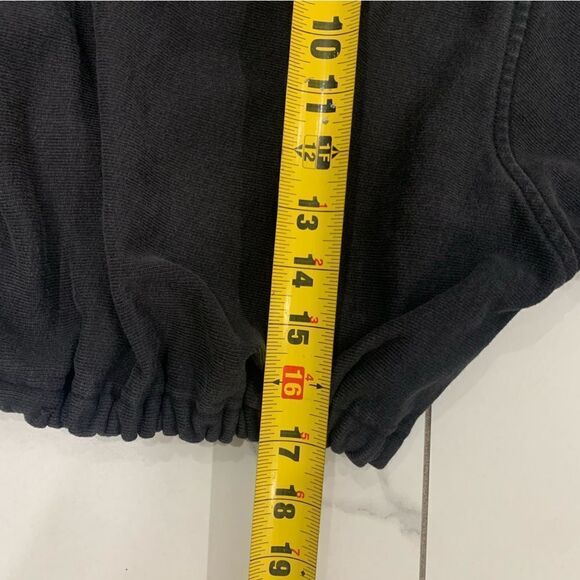 Kith X Champion Women Sweater XS Black Cropped Crew Neck Longsleeve Elastic Hem - Picture 6 of 10